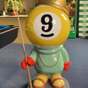 cartoon club decoration big floor ornaments black eight sculpture resin crafts billiards hall decorations