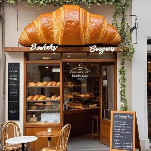 life size giant bread model resin sculpture shop entrance display illuminated croissant statue pendant for bakery shop signage