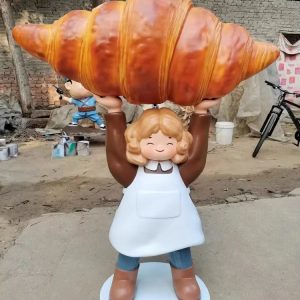 life size cartoon children doll bread sculpture cute bakery entrance shopping mall large floor standing ornaments