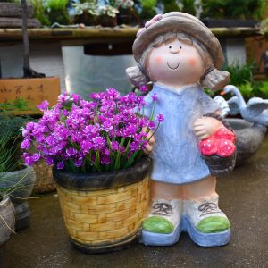 creative and cute new balcony decor courtyard and villa landscapes resin children's figurines flower pots garden decoration