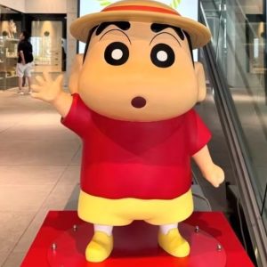 life size hand painted artistic resin sculpture crayon shin chan sculpture abstract cartoon design for large floor decor shopping mall entrances photo