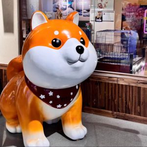 life size shiba inu dog sculpture resin crafts shopping mall entrance large floor ornaments cartoon pet shop decoration