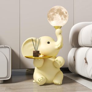 elephant sculpture night light resin animal statue floor ornament for the bedroom or living room home decor