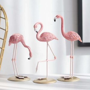 creative flamingo decorative sculpture decorations resin art home decor bookshelf ornament valentine's day gift