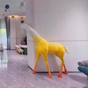 life size giraffe sculpture indoor children's playground decoration animal statues large floor standing ornament for living room