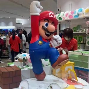 life size cartoon character sculpture shopping mall store entrance photo spot large floor standing resin ornaments decoration