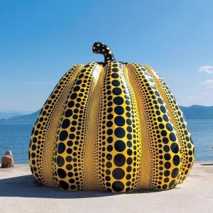 life size artistic pumpkin resin sculpture holiday outdoor decoration seaside park square plant large floor ornaments photo