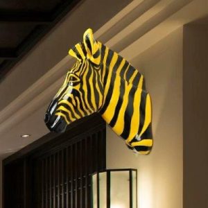 scandinavian modern resin wall hanging beckoning wealth animal zebra head wall decorations living room bedroom home decoration
