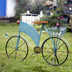 european style retro distressed wrought iron ornament cute little girl floor decoration creative balcony garden outdoor decor (复制)