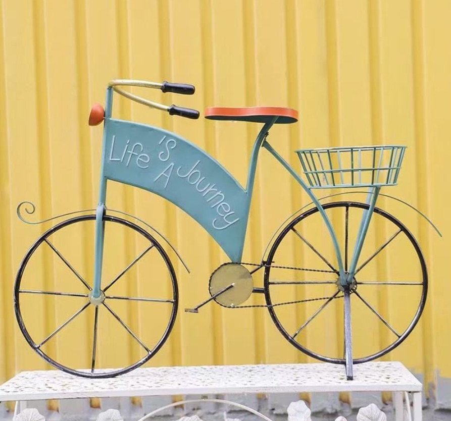 outdoor european style wrought iron bicycle flower rack creative courtyard window display decoration home bicycle ornament