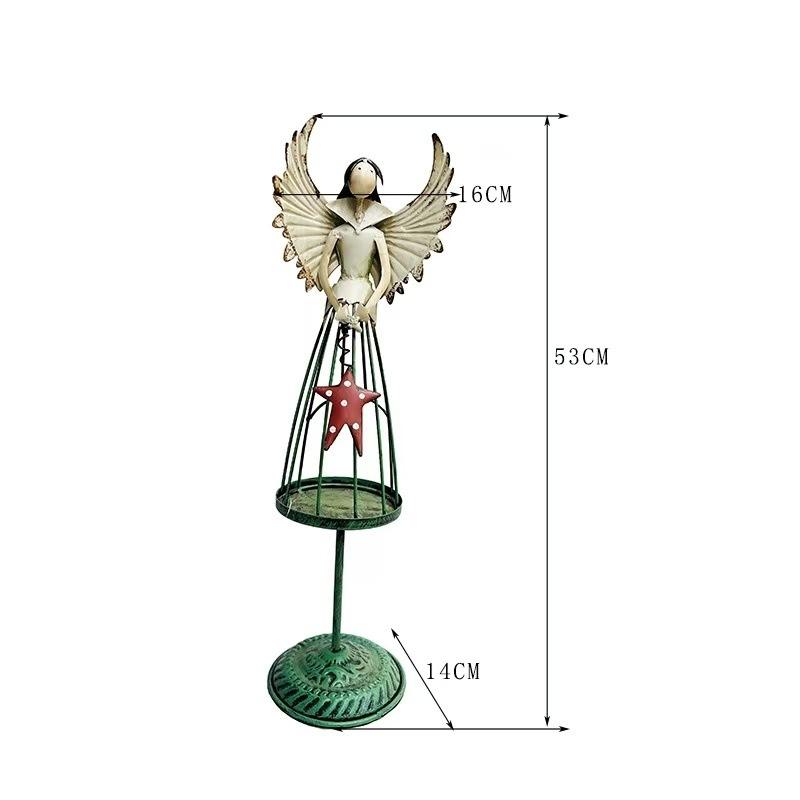 european style retro distressed wrought iron ornament cute little girl floor decoration creative balcony garden outdoor decor