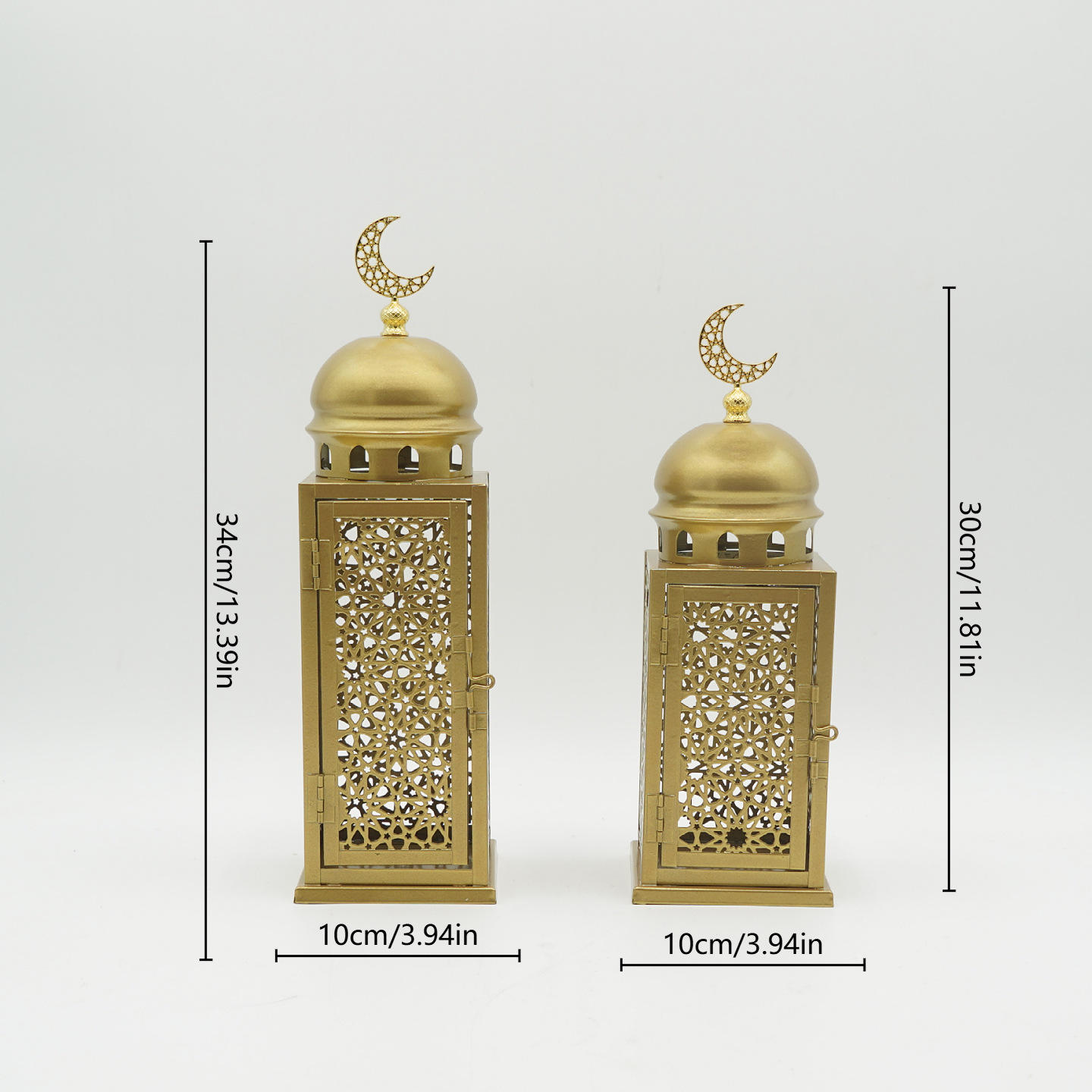 Moroccan Gold Star Moon Wrought Iron Candlestick Middle Eastern Arabic-Style Festive Table Decoration Creative Metal Craft
