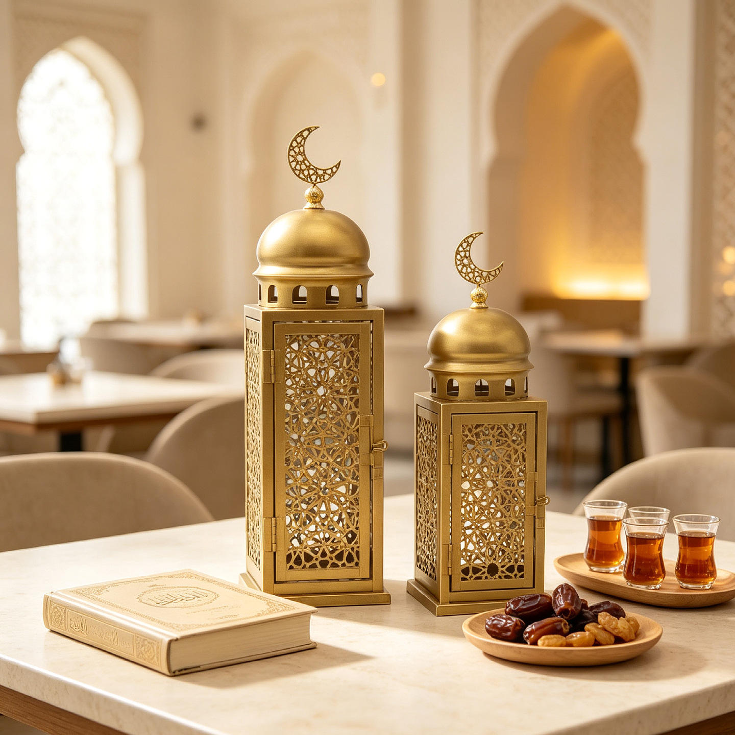 Moroccan Gold Star Moon Wrought Iron Candlestick Middle Eastern Arabic-Style Festive Table Decoration Creative Metal Craft - Image 6