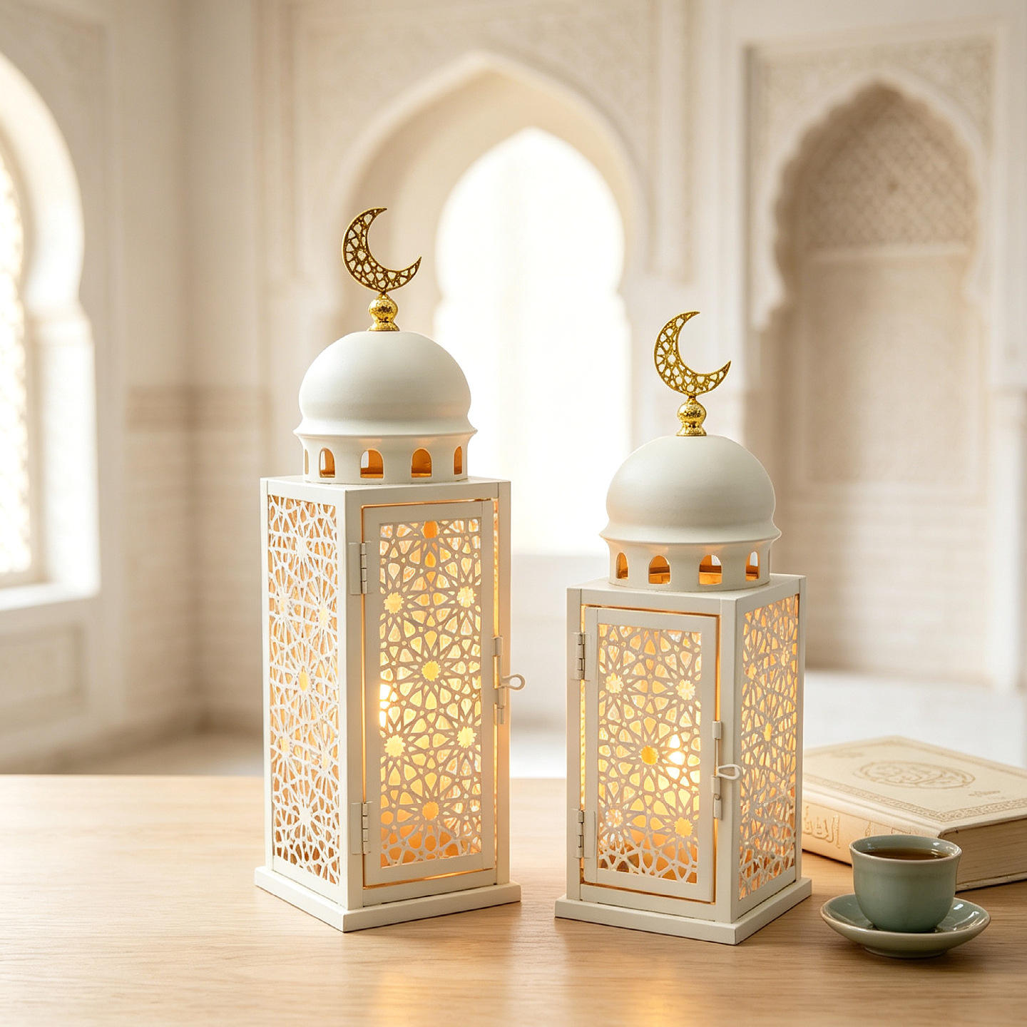 Moroccan Gold Star Moon Wrought Iron Candlestick Middle Eastern Arabic-Style Festive Table Decoration Creative Metal Craft - Image 2