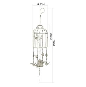 Cast Iron Birdcage Wind Chimes Retro Creative Wind Chimes Tree Ornaments Garden Courtyard Decorative Hangings Gardening Supplies