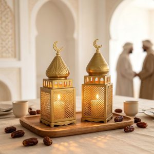 Middle Eastern-Style Metal Crafts Wrought Iron Lamps Arabic-Style Openwork Candleholders Moroccan Tabletop Ornaments Home Decor
