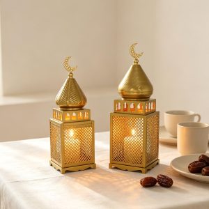 Middle Eastern-Style Metal Crafts Wrought Iron Lamps Arabic-Style Openwork Candleholders Moroccan Tabletop Ornaments Home Decor
