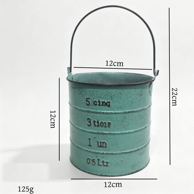 French-Style Vintage Distressed Metal Flower Pot Creative Patterned Flower Bucket Balcony Garden Decor Gardening Accessory - Image 2