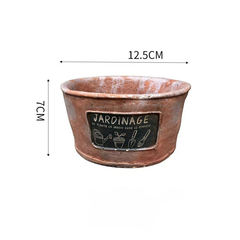 Retro European-Style Cement Flower Pots Distressed Coffee Cups Flower Buckets Classic Small Flower Pots Creative Garden Decor - Image 2