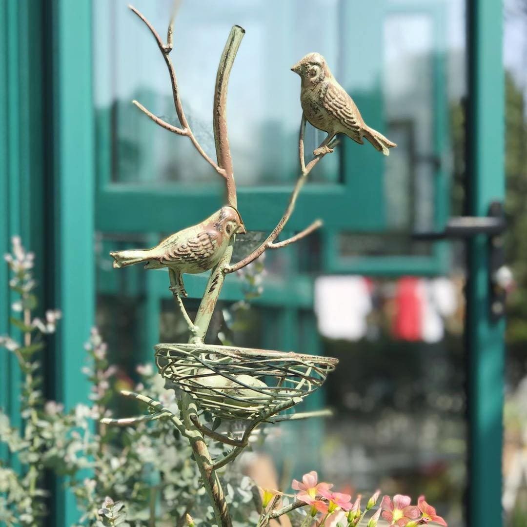 Retro Wrought Iron Floor-Standing Bird's Nest Creative Metal Bracket Outdoor Courtyard Garden Decoration Wholesale Metal Crafts