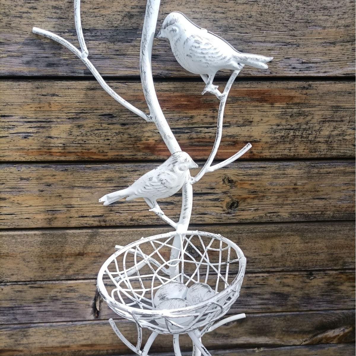 Retro Wrought Iron Floor-Standing Bird's Nest Creative Metal Bracket Outdoor Courtyard Garden Decoration Wholesale Metal Crafts
