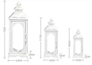 European-Style Retro Metal Crafts Creative Candlesticks Wrought Iron Glass Lanterns Tabletop Ornaments Wedding Props Home Decor