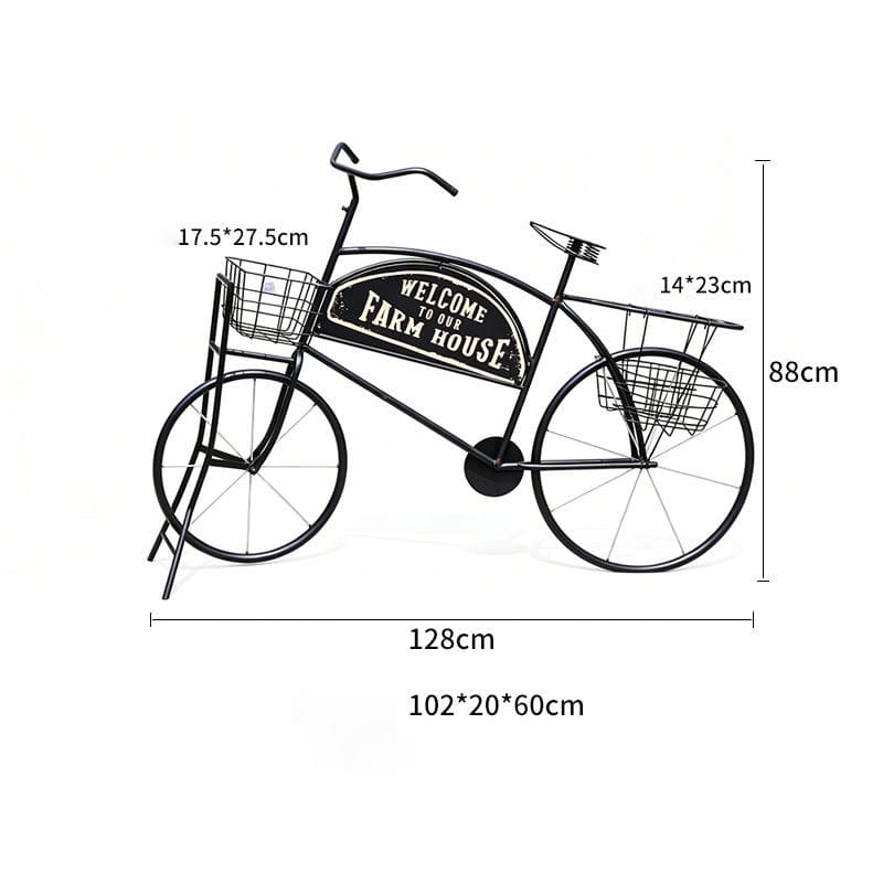 European-Style Wrought Iron Bicycle Flower Pot Stand Outdoor Garden Floor-Standing Flower Stand Simple Green Plant Decoration - Image 4