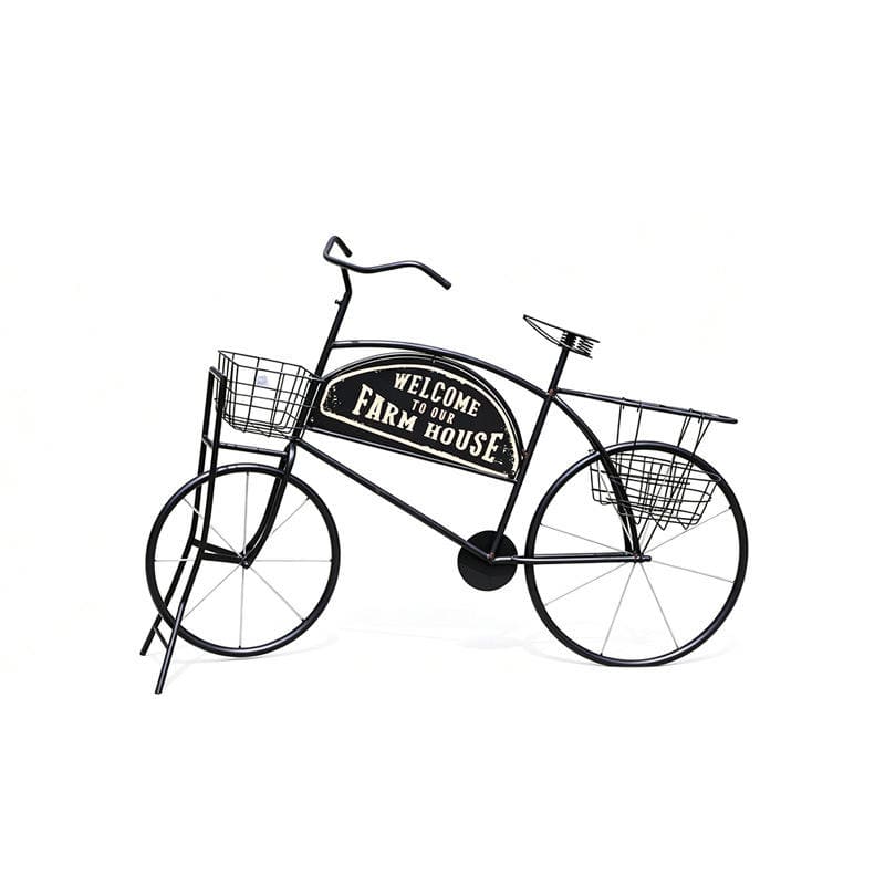European-Style Wrought Iron Bicycle Flower Pot Stand Outdoor Garden Floor-Standing Flower Stand Simple Green Plant Decoration - Image 3