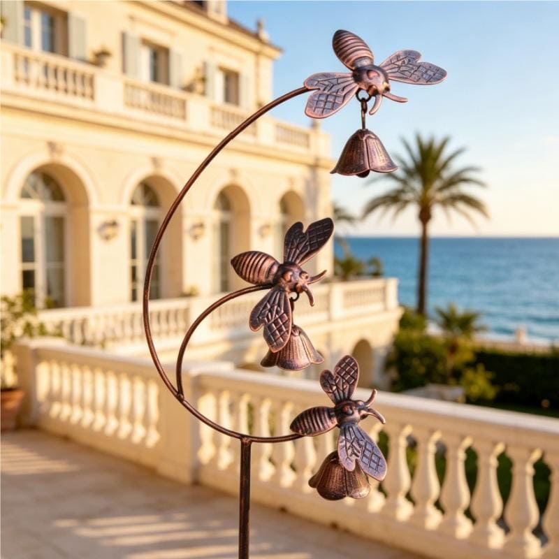Hot-Selling Wrought Iron Hummingbird Bee Bell Decorative Flower Inserts Metal Climbing Frames Lawn Landscaping Garden Decor - Image 4