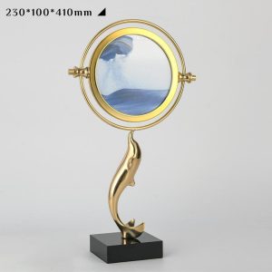 Luxurious Creative Brass Sand Art Ornament Dolphin Alloy Artwork Modern Home Living Room TV Cabinet Ornament New Metal Crafts